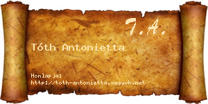 Tóth Antonietta névjegykártya